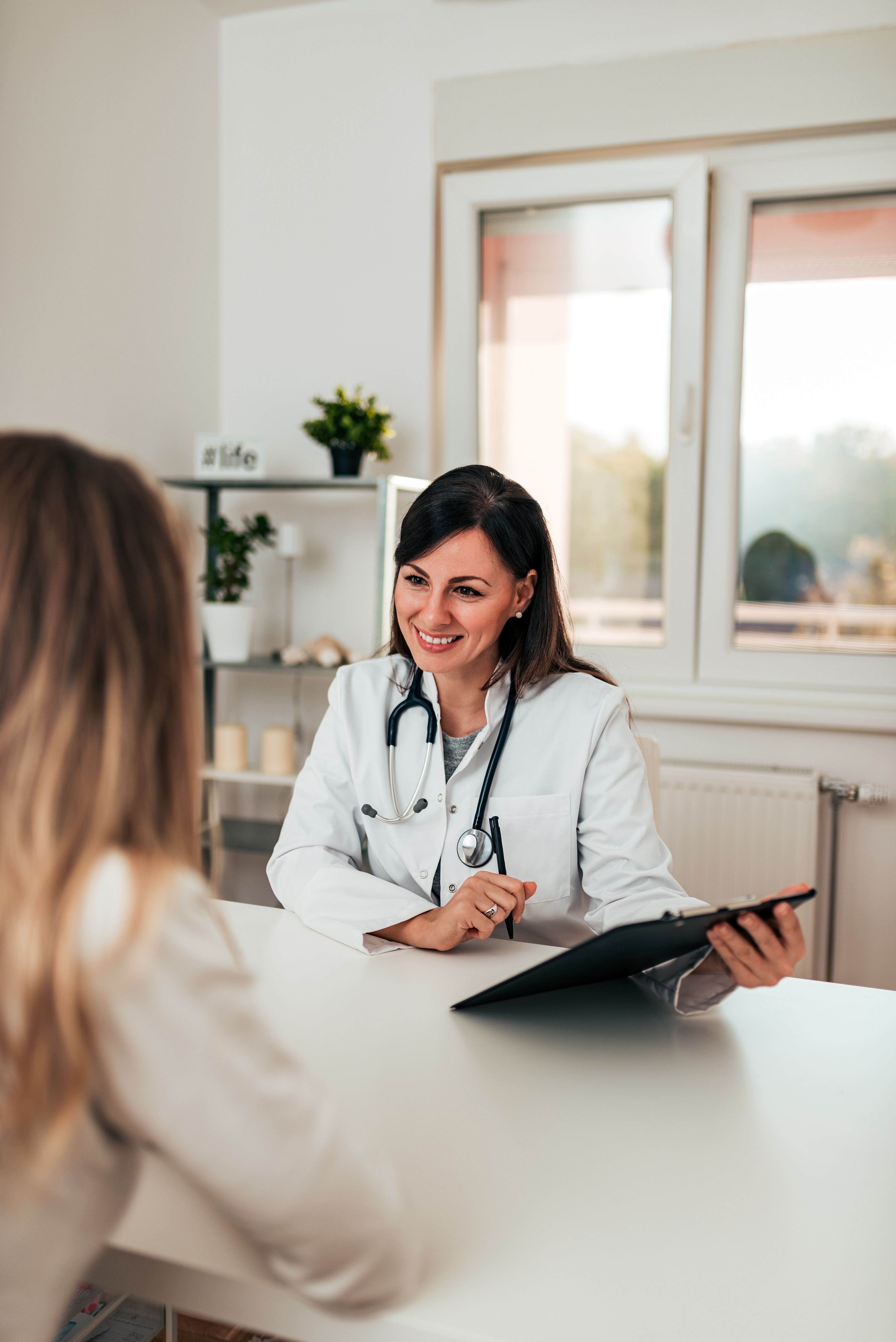 Doctor discussing test results with patient